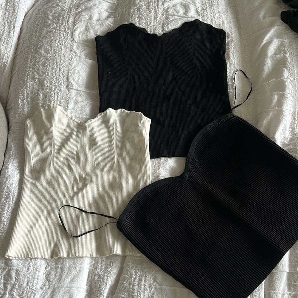 Aritzia Wilfred and babaton tube tops (3) all size large and sweetheart neckline
